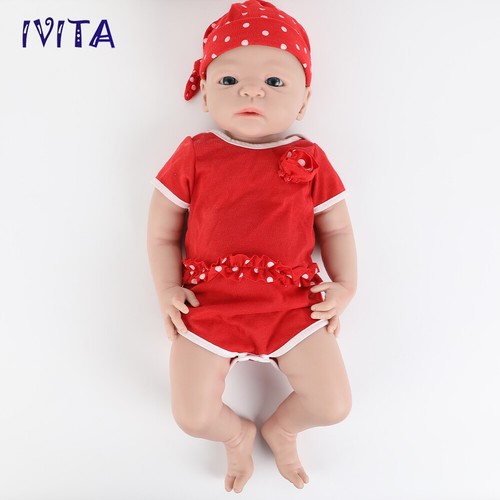 IVITA Handmade Reborn Baby Doll 21"Silicone Rebirth Baby Lifelike Girl Newborn - Picture 4 of 12