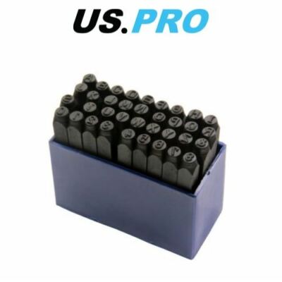 US PRO 36-teiliges 4 mm großes Buchstaben- und Zahlenstanzer/Metallstempel Sicherheitsset 2049