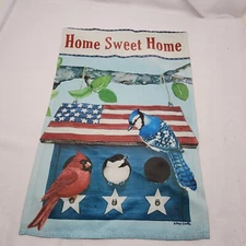 Home Sweet Home Blue Jay Cardinal yard flag 18x12