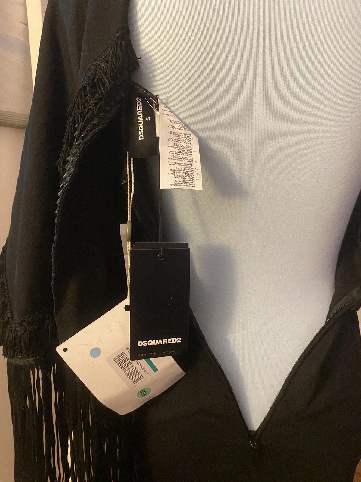 Maxi abito nero DSQUARED2 taglia S. Made in Italy. Nuovo Con Etichette.