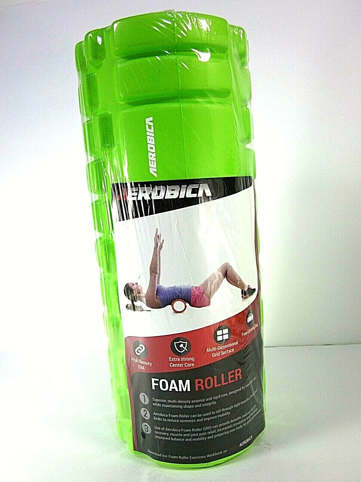 AEROBICA GREEN FOAM ROLLER HIGH DENSITY EVA HOLLOW GRID WITH CARRY BAG NEW
Opens in a new window or