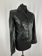Womens Banana Republic Leather Jacket Biker Black Soft Leather Medium M