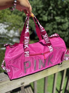 pink travel duffle bag