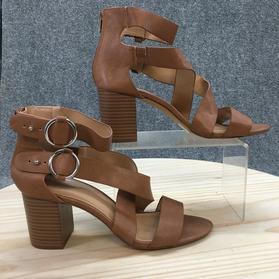 Босоножки женские Charlotte Russe 9 Carol с ремешками коричневые искусственная кожа каблуки пряжка - Изображение 2 из 4