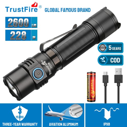 Trustfire 2600 Lumen High Power Taktische EDC LED Taschenlampe Wiederaufladbare Lampe - Bild 2 von 14