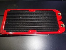 PrimoChill 240mm 30mm Copper - RED Radiator, 2x120mm Dual Fan Water Cooling