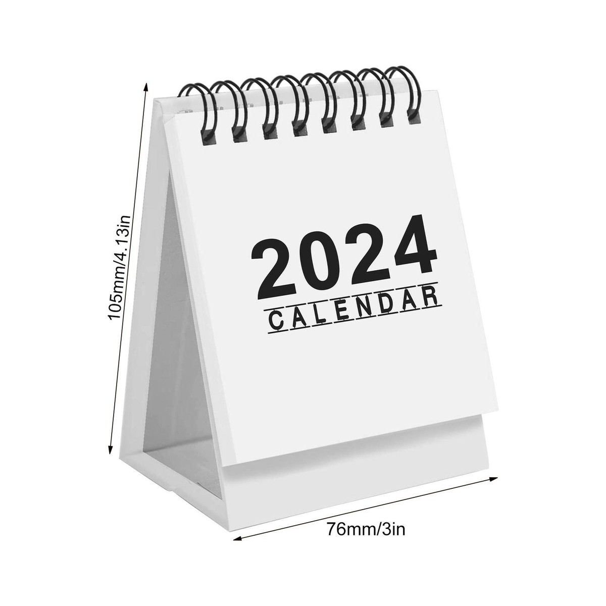 Mini Desk Calendar 2024 (3" x 4") Desktop Standing Flip Monthly Calendar  White | eBay