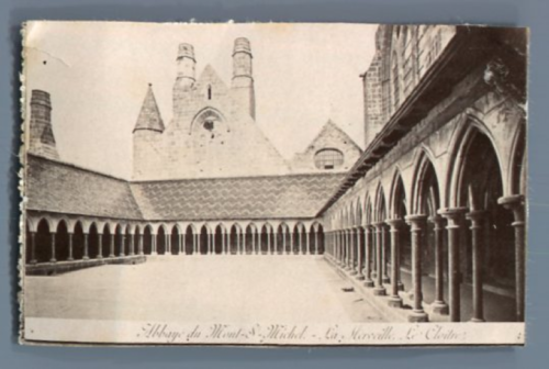 France, Abbaye du Mont Saint Michel, La Merveille et le Cloître  Vintage albumen - Foto 1 di 1