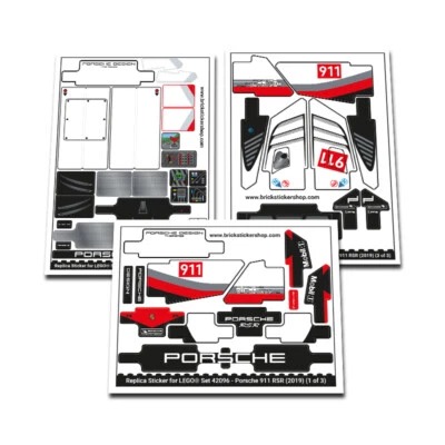 BRICKSTICKERSHOP Replacement Sticker for Set 42096 - Porsche 911 RSR