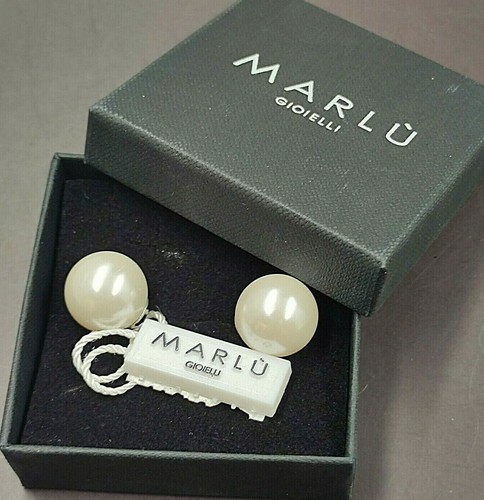 Boucles D'Oreilles Percées Or Avec Perles Nacrées - Modèle 3373, État Comme Neuf