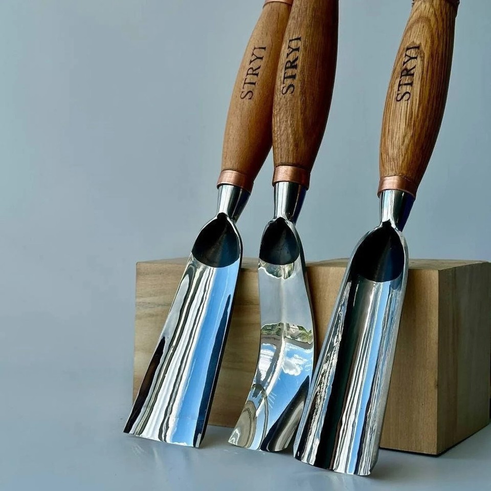 Large chisels set STRYI, Woodworking tools, Forged Carving tools, Large ...