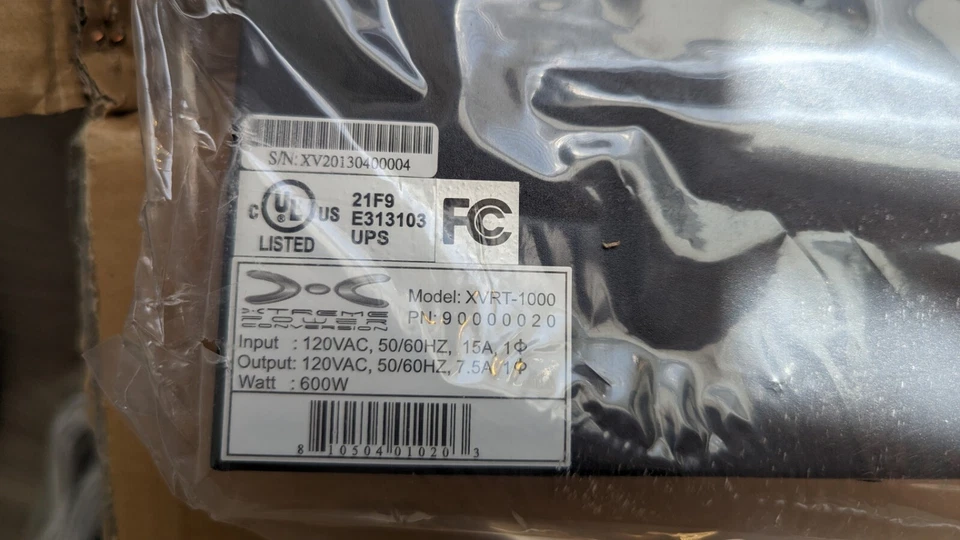 Xtreme Power Conversion XVRT Series XVRT-1000 90000020 1000VA/600W 120V UPS 1U - Image 4 of 4