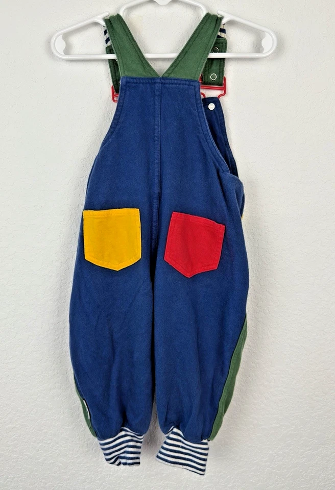 Mono Gimboree Etiqueta Arco Iris Años 90 De Colección Mameluco Bloque de Color Náutico Talla XS Foto 2 de 4