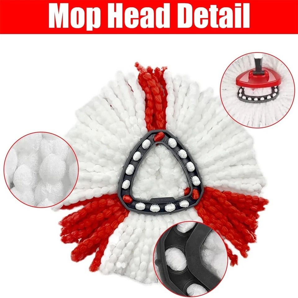 7/SET Ersatz Wischbezug für Vileda Turbo Wischmop Easy Wring Clean Moppkopf Mop - Bild 2 von 4