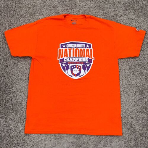 Clemson Tigers Shirt Mens Medium Orange Graphic Soccer National Champions United
