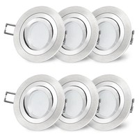 RF-2 Led Einbauspot Alu Rund Schwenkbar Inkl. Milky GU10 Led 5W Neutralweiß 230V