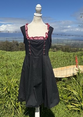 scarlet darkness dress Octoberfest Barmaid Cosplay German black Sleeveless M Formal Size chart Color:AA371 denim dress halter Washed Size:12WR Graduation