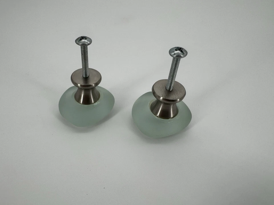 Liberty Seaglass 1,5 pol. Lote de 2 Botões de Armário Redondos Vintage Aqua e Níquel - Imagem 4 de 4
