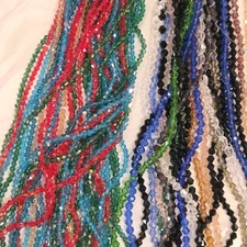 Wholesale Lot 20 Glass, Crystal Beads Strands 4 & 6mm Jewelry Making Bead Bundle