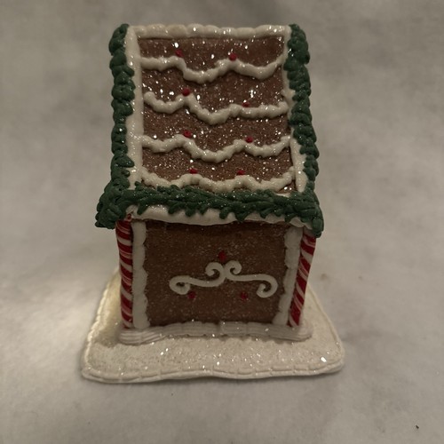 Raz Imports Faux Candy Gingerbread Lighted Christmas House 6.5" Tall Building - Picture 8 of 12