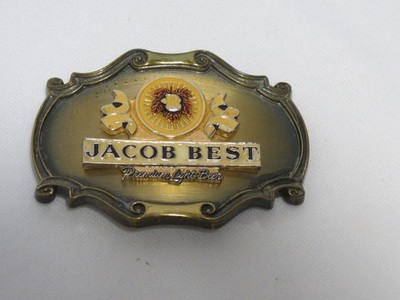 1980 Vintage Raintree Jacob Best Premium Light Beer Brass Belt Buckle