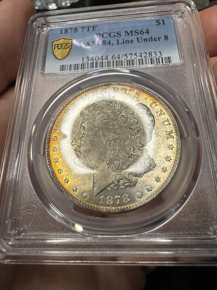 1878 7TF $1 PCGS MS 64 R78 VAM 84 "Line Under 8" True View Gold Shield - Image 2 of 3