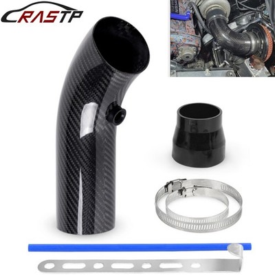 Real Carbon Fiber 76mm/3'' Universal Car Cold Air Intake Induction Pipe Hose Tube