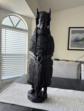 Majestic Benin King Oba, Finely Carved Ebony Bust, Nigeria West Africa