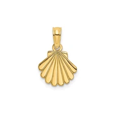 10k Yellow Gold Scallop Shell Pendant Catholic Camino Travel Faith Jewelry Charm