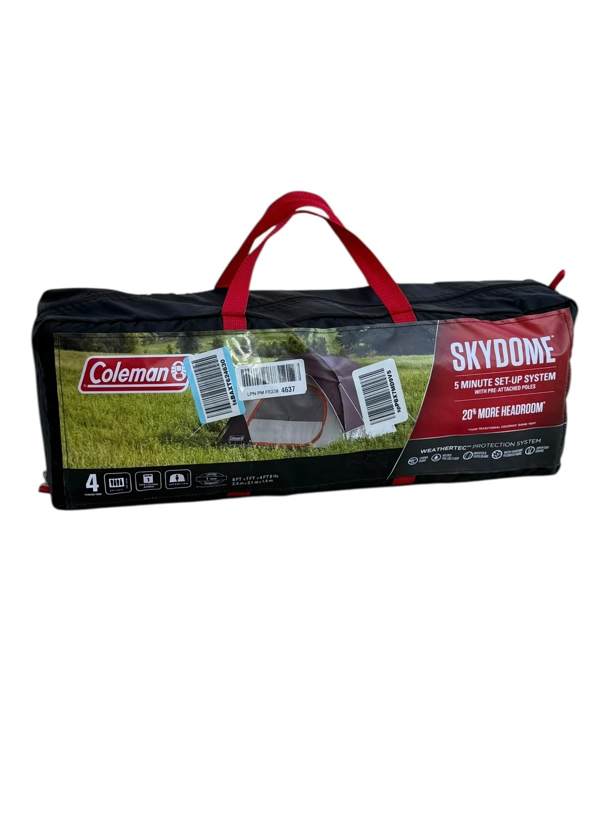 Coleman Skydome 4-Person Camping Tent - Blackberry 8ft x 7ft x 4ft 8in