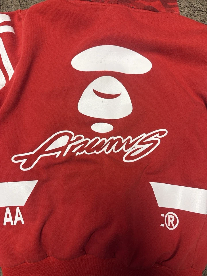 Sudadera con Capucha Aape By A Bathing Ape Talla Grande Juvenil Roja Camuflada Ver Fotos Foto 4 de 4