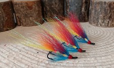  3 x The usual salmon Flies Black Osprey Doubles  size 10   