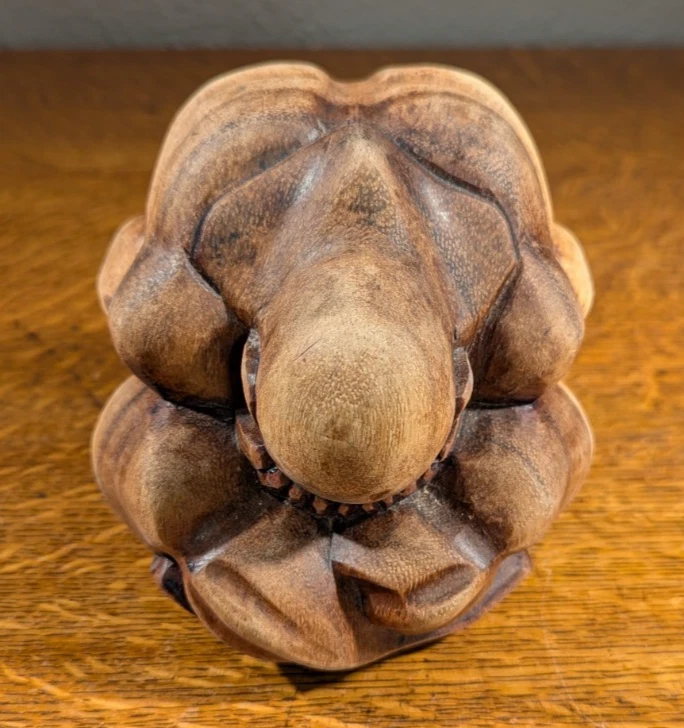 复古哭泣佛手工雕刻木雕像哭泣瑜伽士深思熟虑 — 第 2/4 张图片