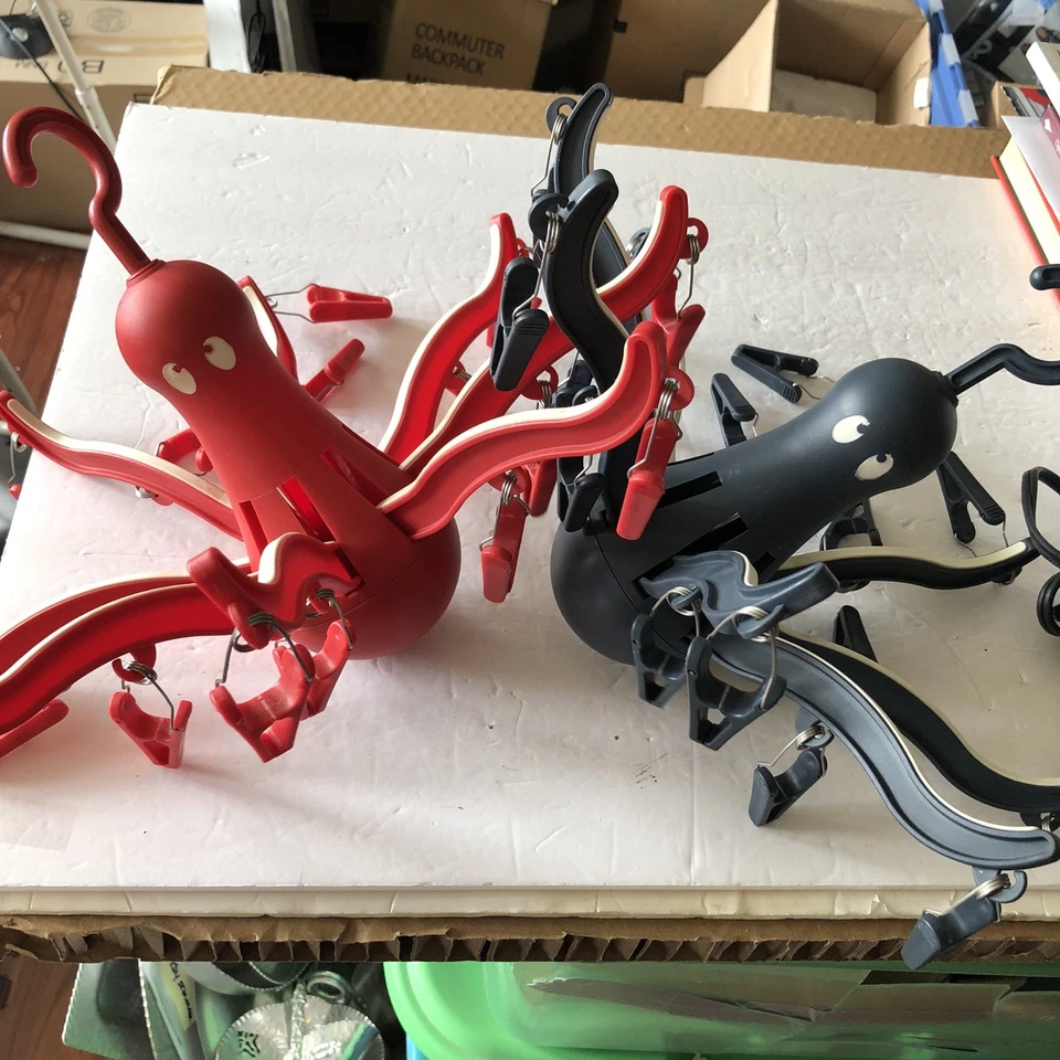 Percha de ropa Ikea secador de aire Pressa pulpo azul oscuro y rojo 16 clips @G Foto 2 de 4