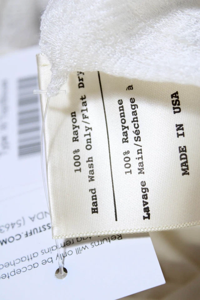 Blusa blanca Hero Crane para mujer cuello redondo ribete trenzado calce relajado talla S Foto 4 de 4