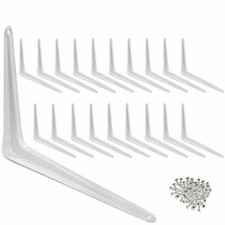 20 Pcs 10" x 12" inch Utility Metal Wall Shelf Corner Bracket Support White LOT