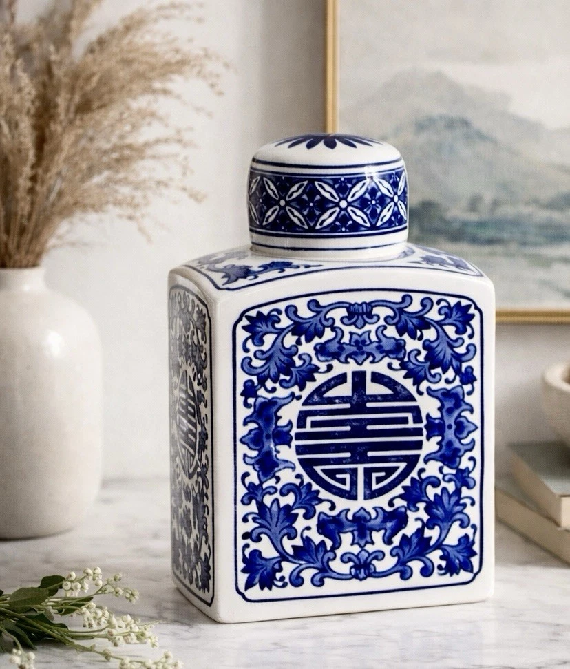 陶瓷方形装饰盒罐子和罐| eBay