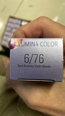 6/76 dark brunette violet blonde wella illumina color 60ml