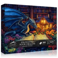 1000-Piece Dragon Jigsaw Puzzle for Adults - Fantasy Nature Garden Theme