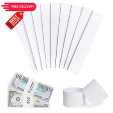 L LIKED 300 Blank White Currency Straps - Self Sealing Money 300 PCS,