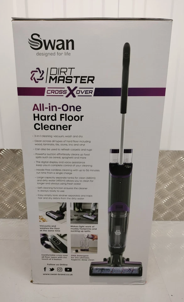 Swan Dirtmaster Crossover X All-in-One Wet & Dry Hard Floor Cleaner SC51010N NEW - Image 2 of 3