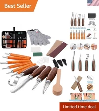 Wood Carving Tools Set 20pcs Detail Hook Knife Kit for Beginners Crafting