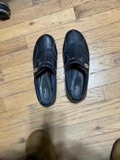 Clarks Artisan Unstructured Genuine Leather Slip On Shoes Black Size US 10 M