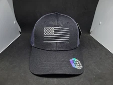 Runs Deep Tactical USA Adjustable Trucker  Hat American Flag Black Snapback