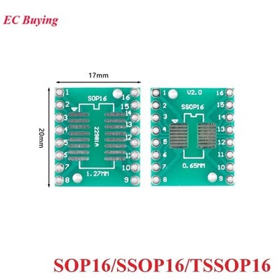 5PCS SOP16 SSOP16 TSSOP16 to DIP16 Transfer DIP Pin Board Adapter IC Test Plate