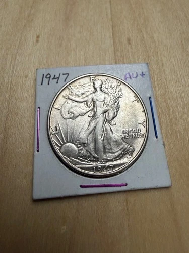 1947-P Philadelphia Walking Liberty Silver Half Dollar AU+