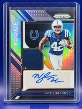 Nyheim Hines 2008 Panini Prizm Rookie Patch Auto RPA Card RPA-NH /99. rookie card picture