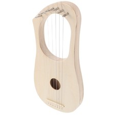 1 Set DIY Wooden 7 String Lyre Harp Kit Durable Music Instrument for Kids Beige