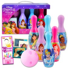 Bowling Set for Toddlers, Kids - 3 Pc Bundle with Princess Bowling Set Plus S...