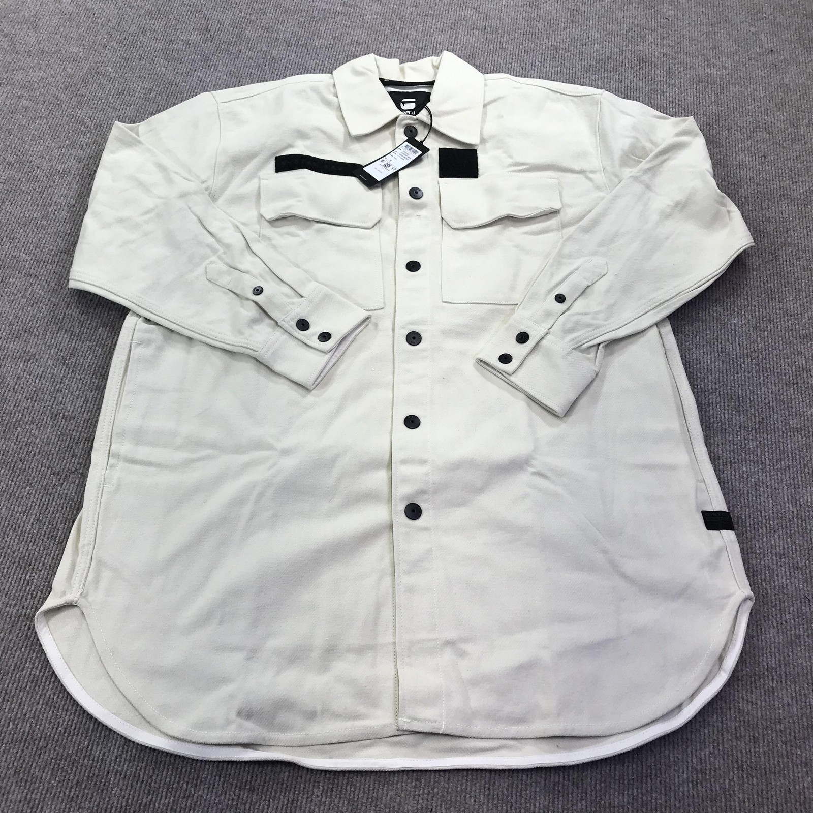G-Star RAW Overshirt Womens Small Ecru Fly Flannel Shacket D23023-C838-159 image 2